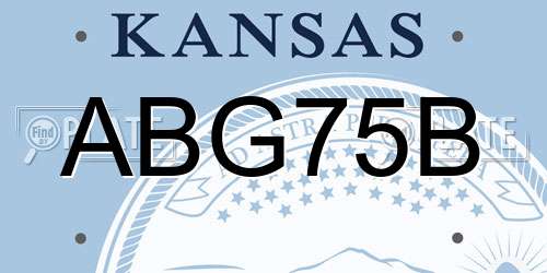 ABG75B Kansas License Plate