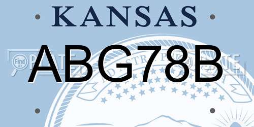 ABG78B Kansas License Plate