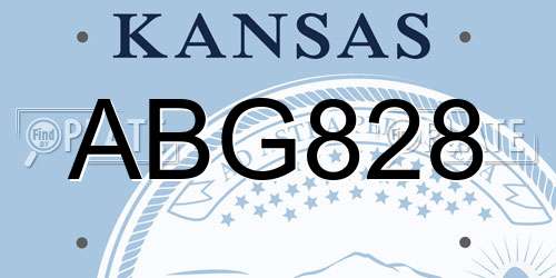ABG828 Kansas License Plate