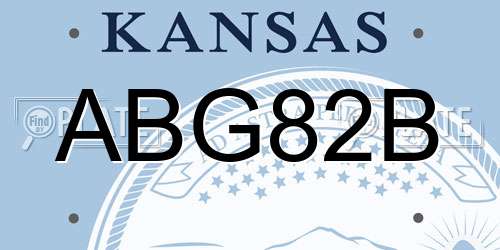 ABG82B Kansas License Plate