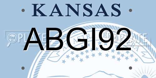 ABGI92 Kansas License Plate
