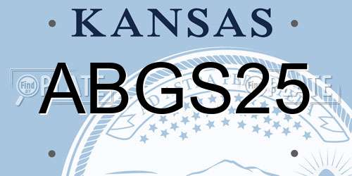 ABGS25 Kansas License Plate
