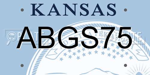 ABGS75 Kansas License Plate