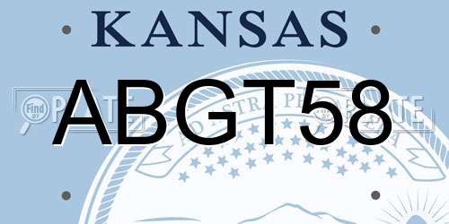 ABGT58 Kansas License Plate