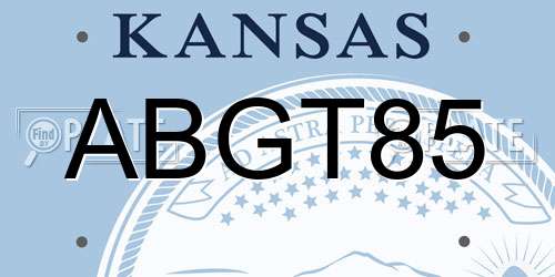 ABGT85 Kansas License Plate