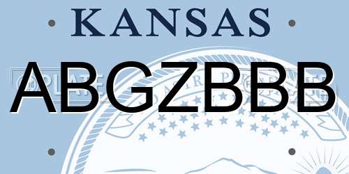 ABGZBBB Kansas License Plate