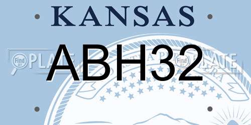 ABH32 Kansas License Plate