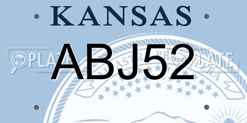 ABJ52 Kansas License Plate