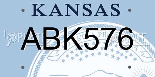 ABK576 Kansas License Plate