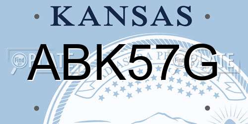 ABK57G Kansas License Plate