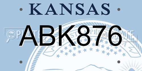 ABK876 Kansas License Plate