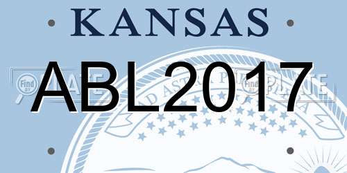 ABL2017 Kansas License Plate