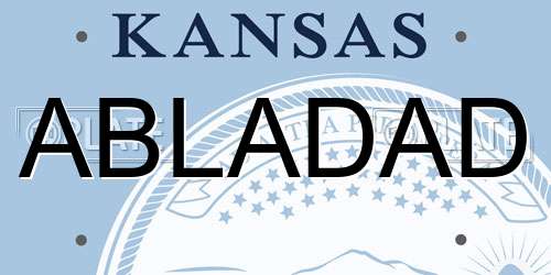 ABLADAD Kansas License Plate