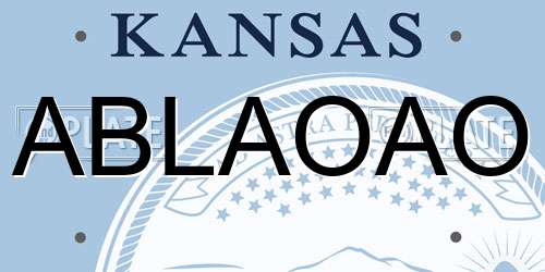 ABLAOAO Kansas License Plate