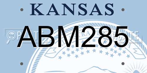 ABM285 Kansas License Plate