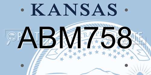 ABM758 Kansas License Plate
