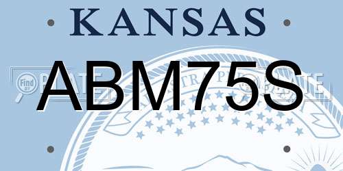 ABM75S Kansas License Plate
