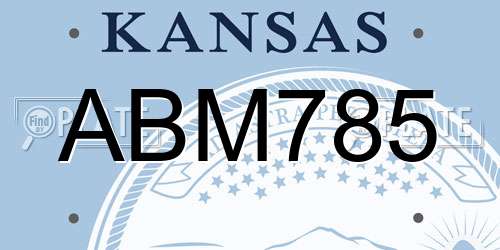 ABM785 Kansas License Plate