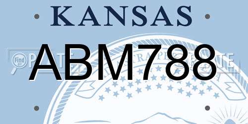 ABM788 Kansas License Plate