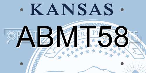 ABMT58 Kansas License Plate