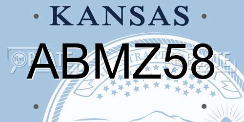 ABMZ58 Kansas License Plate