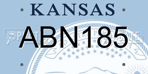 ABN185 Kansas License Plate