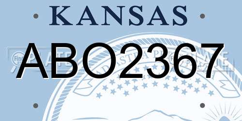 ABO2367 Kansas License Plate