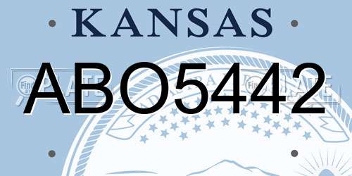 ABO5442 Kansas License Plate