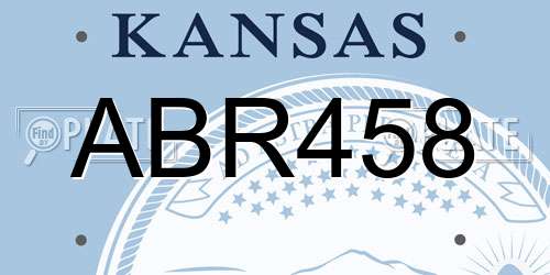 ABR458 Kansas License Plate
