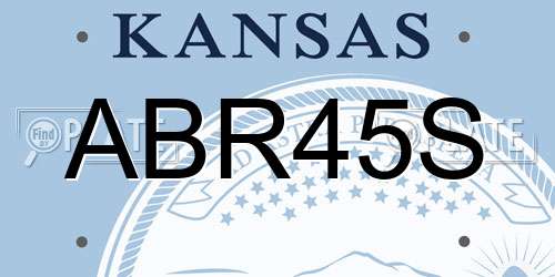 ABR45S Kansas License Plate