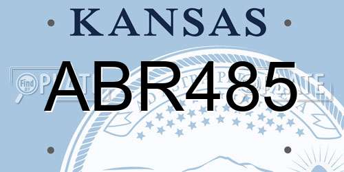 ABR485 Kansas License Plate
