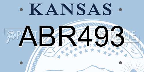 ABR493 Kansas License Plate