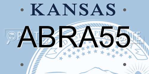 ABRA55 Kansas License Plate