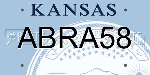 ABRA58 Kansas License Plate