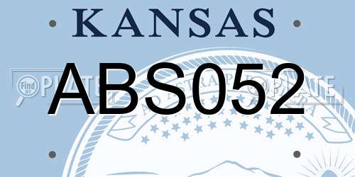 ABS052 Kansas License Plate