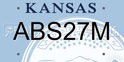 ABS27M Kansas License Plate