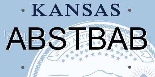 ABSTBAB Kansas License Plate