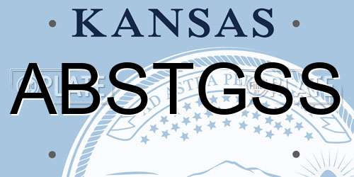 ABSTGSS Kansas License Plate