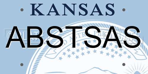 ABSTSAS Kansas License Plate