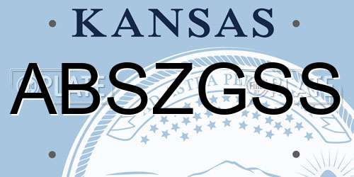 ABSZGSS Kansas License Plate