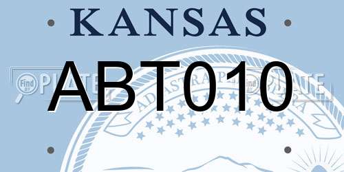 ABT010 Kansas License Plate