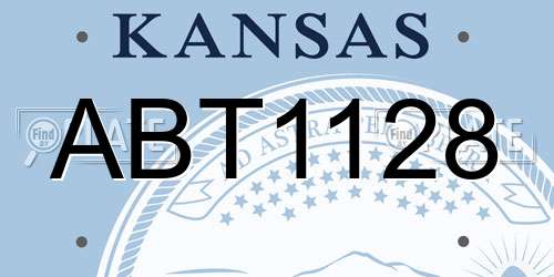 ABT1128 Kansas License Plate