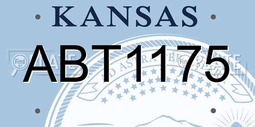 ABT1175 Kansas License Plate