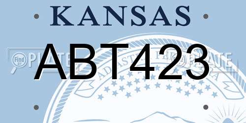 ABT423 Kansas License Plate