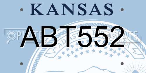 ABT552 Kansas License Plate
