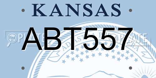 ABT557 Kansas License Plate