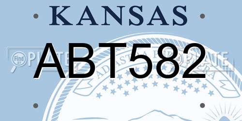 ABT582 Kansas License Plate