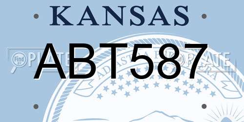 ABT587 Kansas License Plate