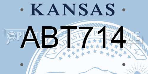 ABT714 Kansas License Plate
