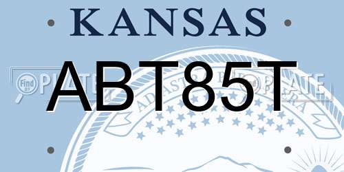 ABT85T Kansas License Plate